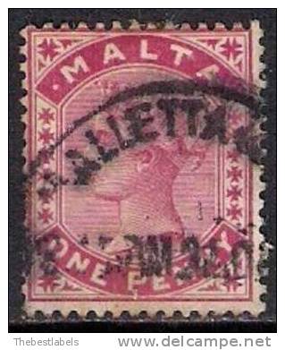 MALTA 1885 1d ROSE Nº 6 - Malta (...-1964)