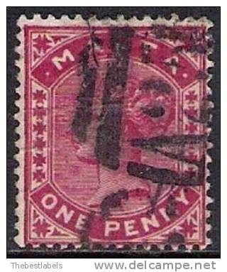 MALTA 1885 1d ROSE Nº 6 - Malta (...-1964)