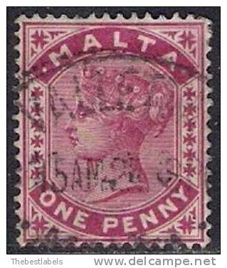 MALTA 1885 1d ROSE Nº 6 - Malta (...-1964)