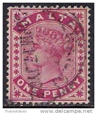 MALTA 1885 1d ROSE Nº 6 - Malta (...-1964)