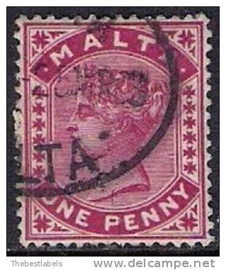 MALTA 1885 1d ROSE Nº 6 - Malta (...-1964)