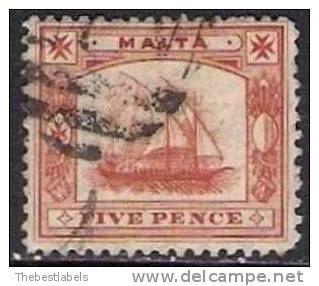 MALTA 1899 5d VERMELLON  Nº 14 - Malta (...-1964)