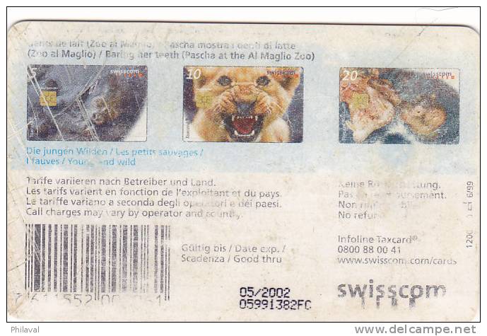 Taxcard - Télécarte Suisse : Zoo Al Maglio / 10.- ( Très Usée ) - Schweiz