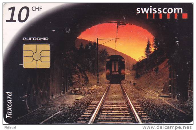 Taxcard - Télécarte Suisse : Carte De 10.- Sur Le Thème Des Trains / Usure - Schweiz