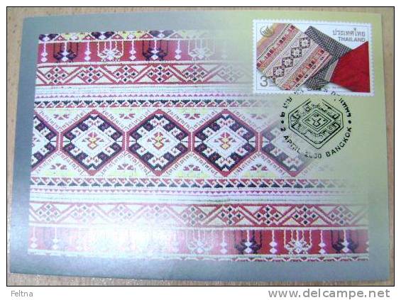 2000 THAILAND MAXIMUM CARD 1 THAI HERITAGE CONSERVATION TEXTILE - Textil
