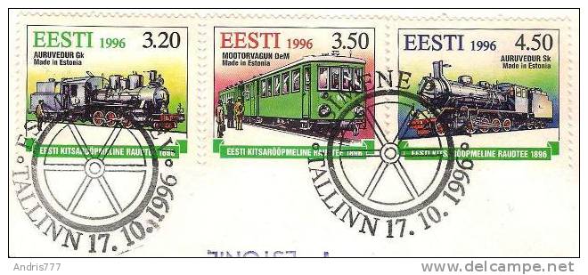 Estonia Estland Estonie 1996 (10) Centenary Of Estonian Narrow - Gauge Railway Locomotive (addressed FDC) - Estonia