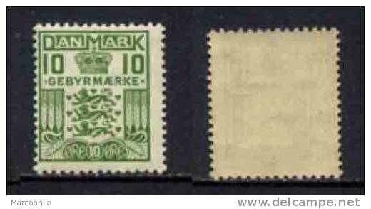 DANEMARK  / 1926-1931  TIMBRE TAXE #  20 - 10 ø VERT * / COTE 10.00 EUROS (ref T1271) - Postage Due