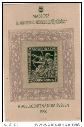 HUNGARY, 1996. Millecentenarium,  Spec.block, Commemorative Sheet, MNH ×× - Commemorative Sheets