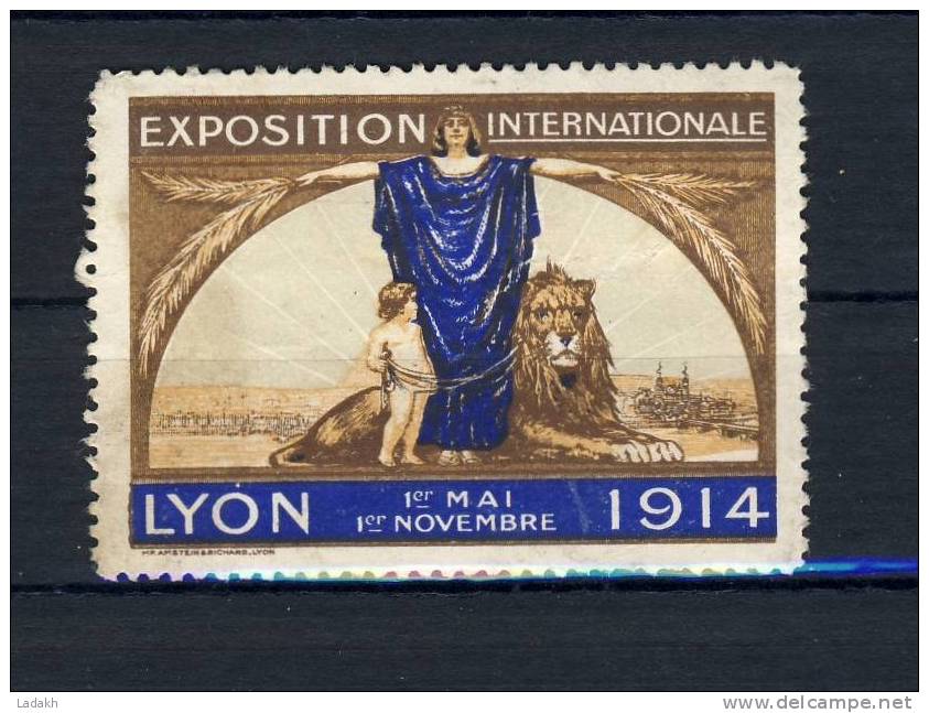 ERINNOPHILIE # VIGNETTE EXPOSITION  INTERNATIONALE LYON 1914 - Tourisme (Vignettes)