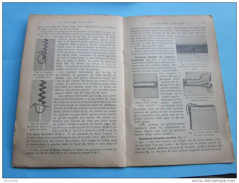 la couture à la main, planchera broderie au point plat sur velours,Loisirs créatifs:bibliothèque D.M.C.