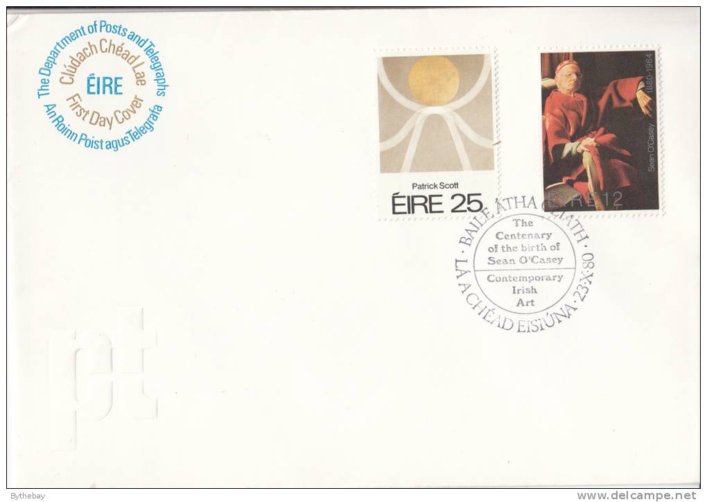 Ireland Scott #487-#488 FDC Birth Centenary Sean O´Casey, Contemporary Irish Art - FDC