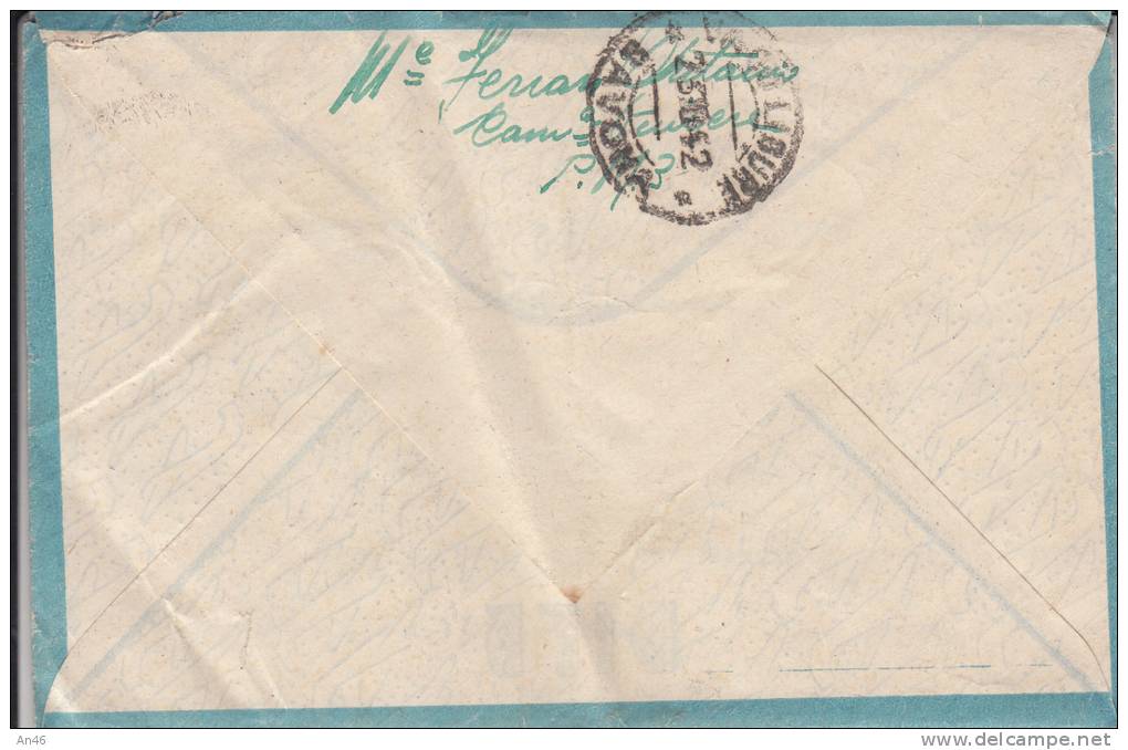 STORIA POSTALE-SU BUSTA PER VIA AEREA-SCRITTO INTERNO 14,50X9,50 LIBIA TIMBRO-TRIPOLI 1942 - Posta