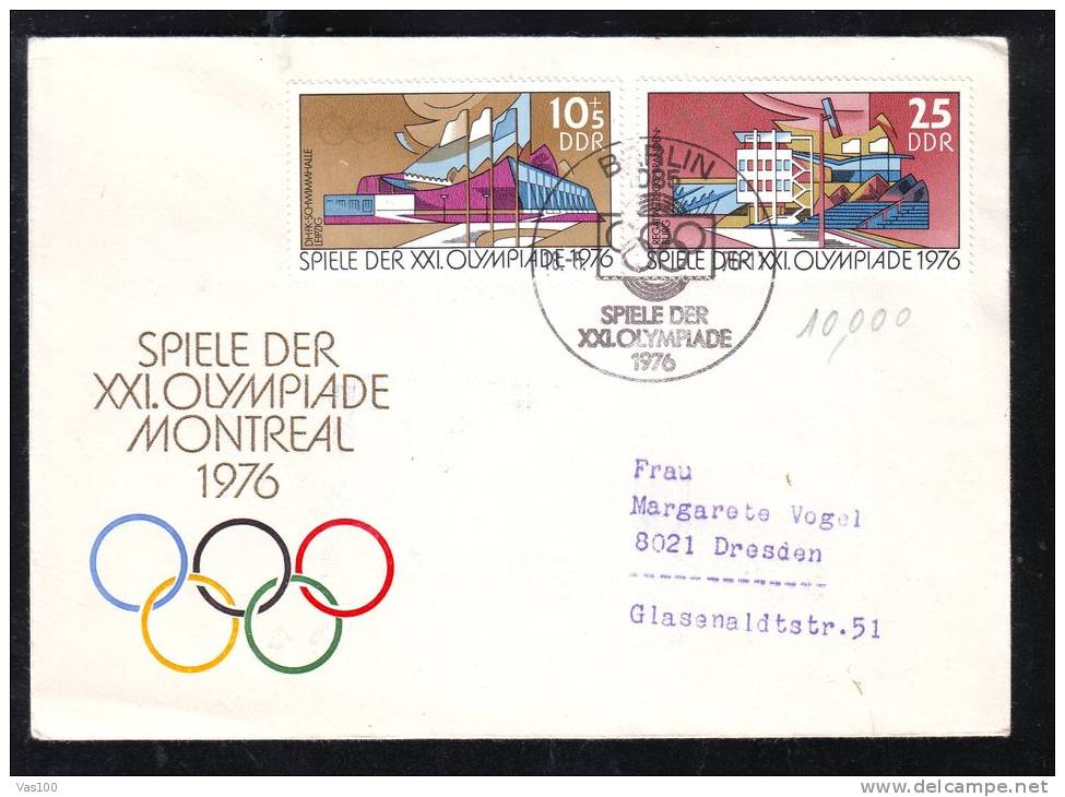 OLYMPICS MONTREAL, 1976, SPECIAL COVER, OBLITERATION CONCORDANTE, GERMANY - Zomer 1976: Montreal