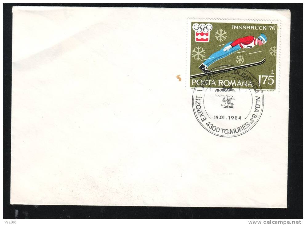 WINTER OLYMPICS, 1976, METER MARK ON COVER, ROMANIA - Inverno1976: Innsbruck