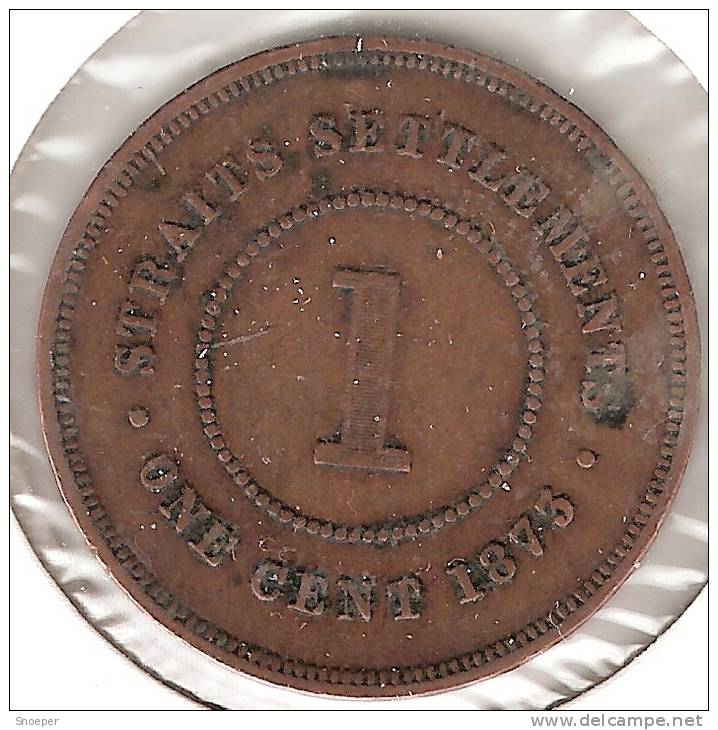 *Straits Settlements 1 Cent 1873  Km 9  Fr+ - Malaysie