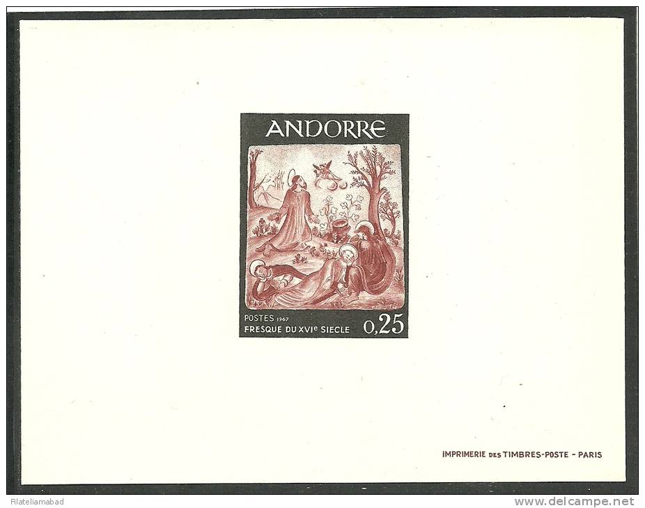 ANDORRA- 3 PRUEBAS DE LUJO CORREO FRANCES CATALOGO M. ABAD. Nº 191/193 - Hojas Bloque
