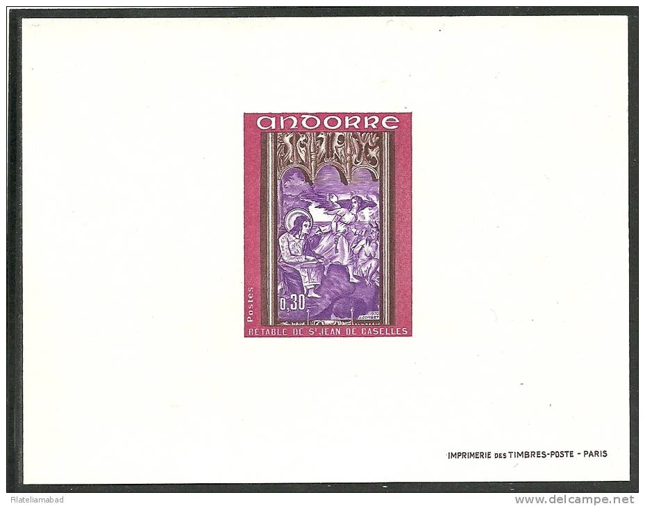 ANDORRA- 3 PRUEBAS DE LUJO CORREO FRANCES CATALOGO M. ABAD. Nº 206/208 - Hojas Bloque