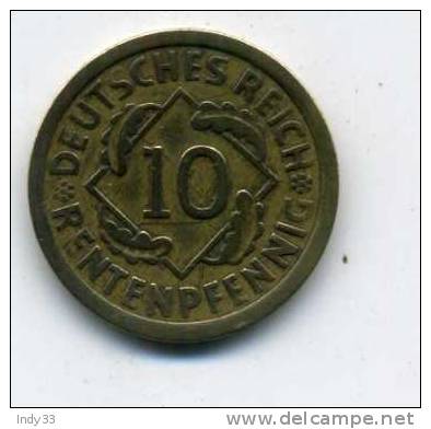 - ALLEMAGNE . 10 RENTENPF. 1924 . - 10 Rentenpfennig & 10 Reichspfennig