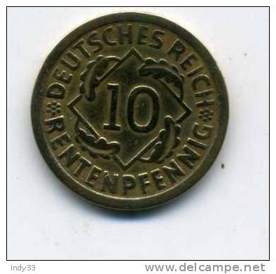 - ALLEMAGNE . 10 RENTENPF. 1924 . - 10 Rentenpfennig & 10 Reichspfennig