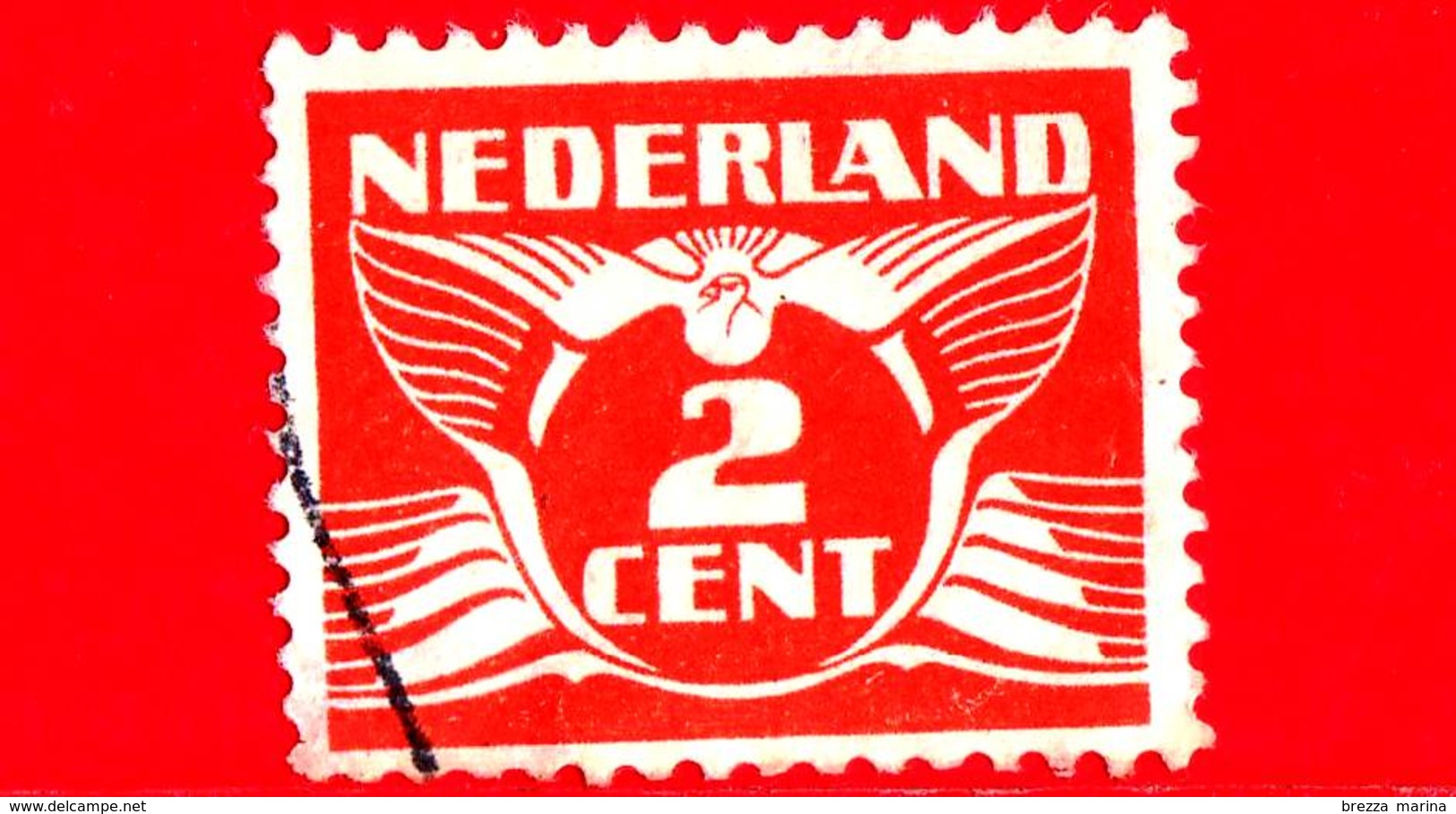 OLANDA - Usato - 1924 - Animali Stilizzati - Numeri - Colomba In Volo - Flying Dove - Gull - 2 - Used Stamps