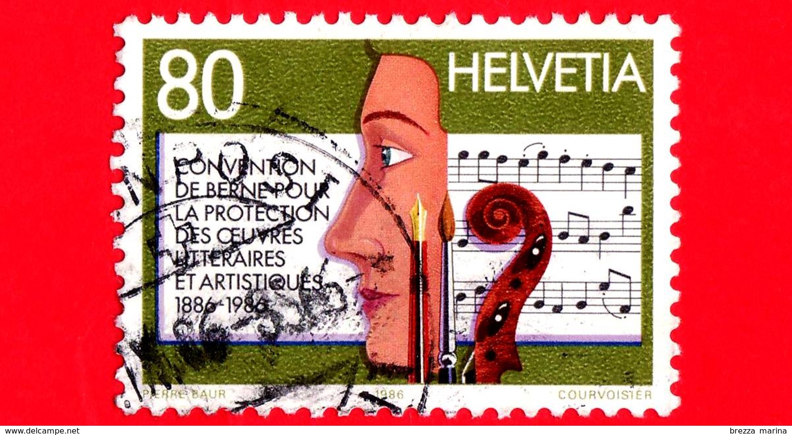 SVIZZERA - Usato - 1986 - Protezione Delle Opere Letterarie E Artistiche - 80 - Neufs