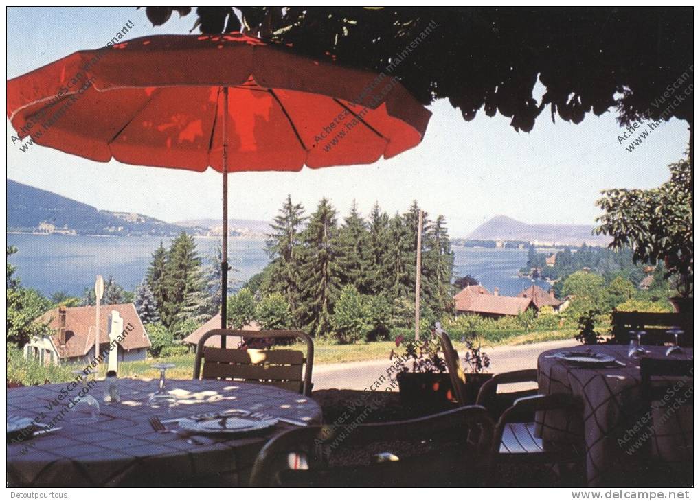 VEYRIER DU LAC Haute Savoie 74 : Hotel Des ACACIAS Un Coin De La Terrasse Avec Vue Sur Le Lac - Veyrier