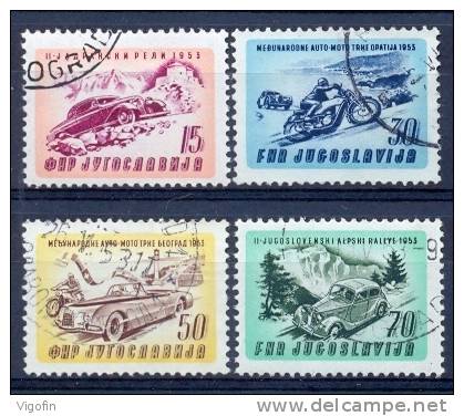 YU 1953-724-7 AUTO-MOTO RACING, YUGOSLAVIA, 4v, Used - Used Stamps