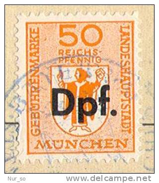 Germany Certificate München Local Revenue 1952 Geburtsurkunde Gebührenmarke Stempelmarke Timbre Fiscal - Storia Postale