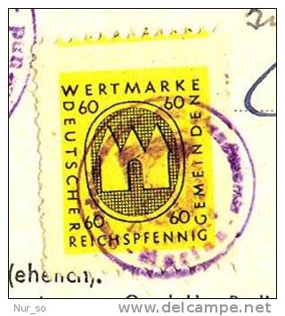 Germany Certificate Dortmund Local Revenue 1947 Geburtsurkunde Gebührenmarke Stempelmarke Timbre Fiscal - Storia Postale