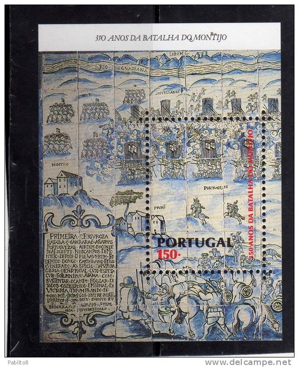 PORTOGALLO - PORTUGAL 1994 BATTAGLIA MONTIJO FOGLIETTO - BATALHA BLOCO - BATTLE SOUVENIR SHEET MNH - Blocks & Sheetlets