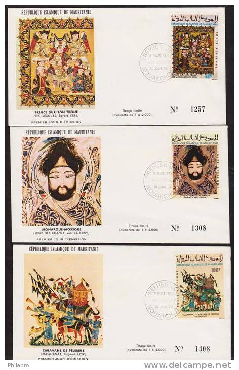 MAURITANIE FDC MINIATURES MUSULMANES YVERT N°PA117/9  Réf 716 - Islam