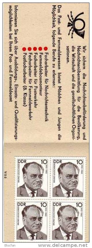 SMH 21b Postämter Bis 1990 DDR 10x3300 Plus MH21 ** 13€ Post Liebenstein Erfurt Berlin Dresden Booklet Of Germany - Postzegelboekjes