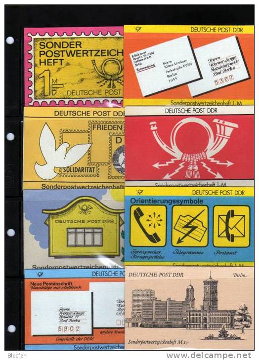 SMH 29,31,32,33,... Sammlung 8 Markenhefte Bis 1990 DDR Mit 8x10 Briefmarken ** 62€ Mit Sondermarken Booklet GDR Germany - Markenheftchen