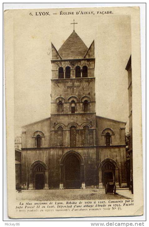 LYON 2ème--1932--Eglise D'Ainay--Façade--Histoire--n° 6  éd Gontagny - Lyon 2