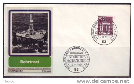 GERMANY - OIL PLATFORM - FDC  - 1975 - Erdöl