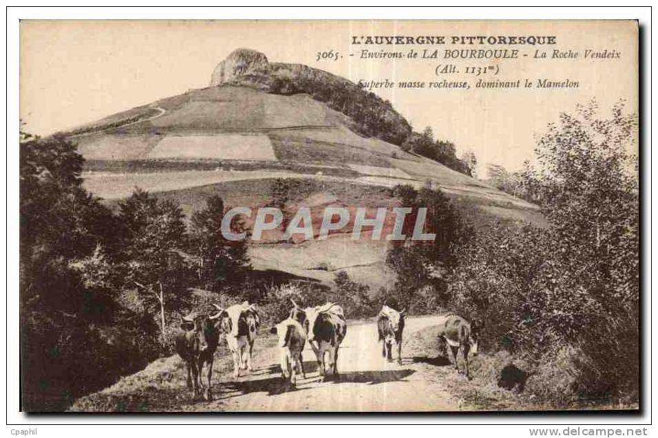 CPA La Bourboule L Auvergne Pittoresque Le Roche Vendeix Vaches - La Bourboule