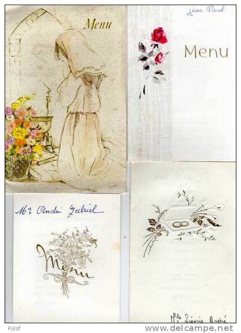 4 MENUS - 1965 - 1969 - 1974 - ?  ( 38931) - Menus