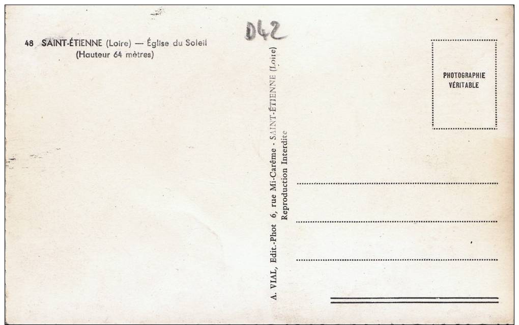 22f - 42 - Saint-Etienne - Loire - Eglise Du Soleil (Hauteur 64 Mètres) - Saint Etienne