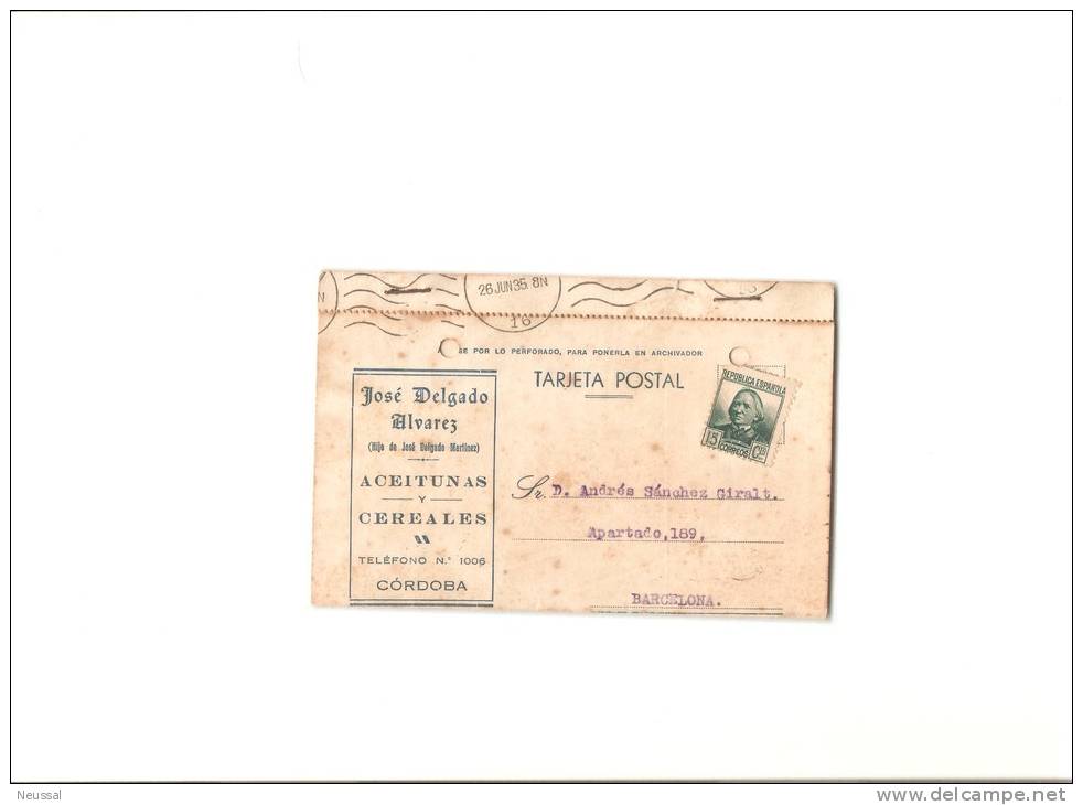 Tarjeta  Postal 1935 - Franchise Postale