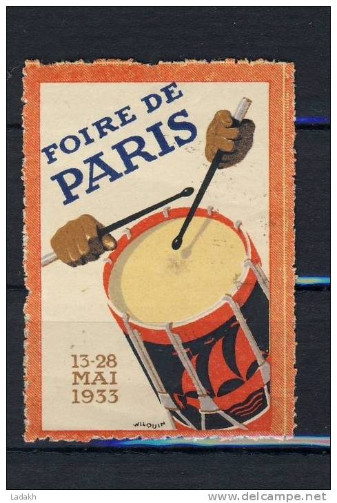 ERINNOPHILIE # VIGNETTE FOIRE DE PARIS 1933 - Turismo (Viñetas)