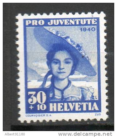 SUISSE 30c+10c Bleu Paille  1940 N°357 - Unused Stamps