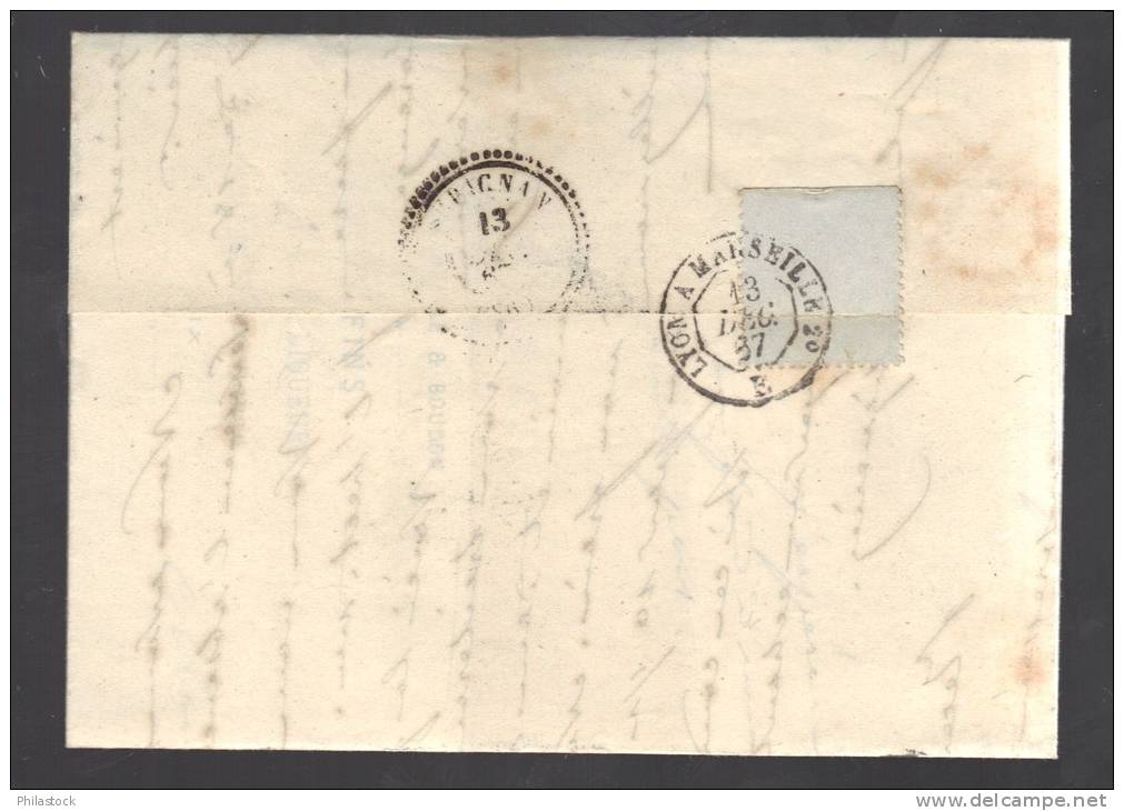 FRANCE 1867 N° 29 Obl. S/Lettre Entiére GC 4077 C à D Valence S/Rhone - 1862 Napoléon III