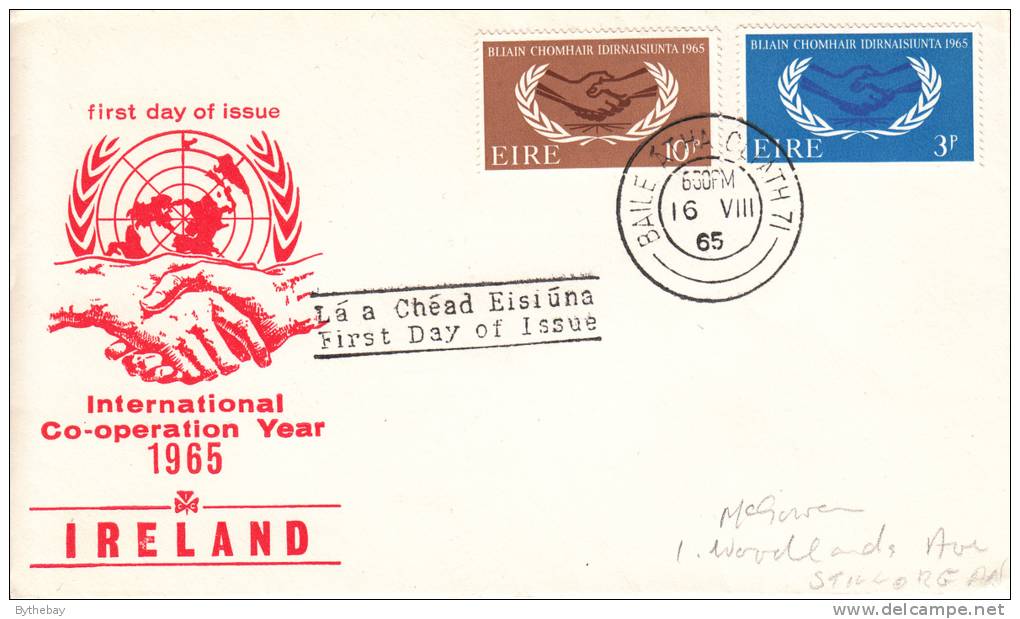 Ireland Scott #202-#203 FDC International Cooperation Year - FDC