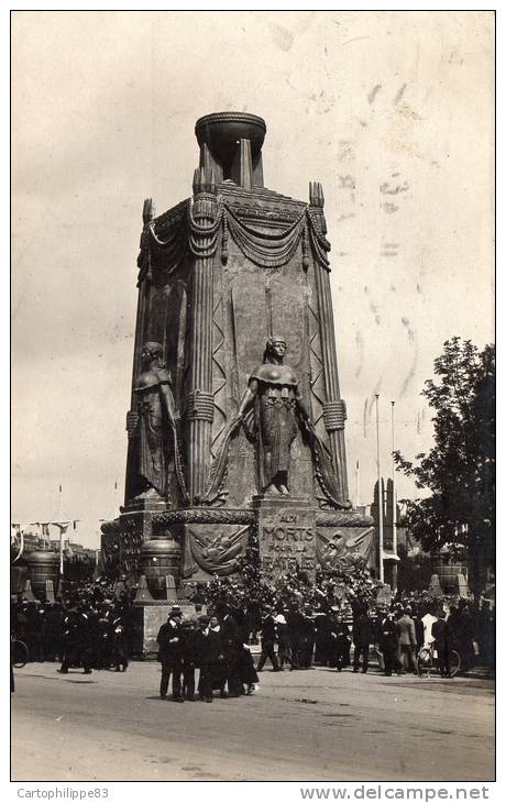 PARIS LES FÊTES DE LA VICTOIRE 14/07/1919 CARTE PHOTO MONUMENT AUX MORTS - Other Monuments
