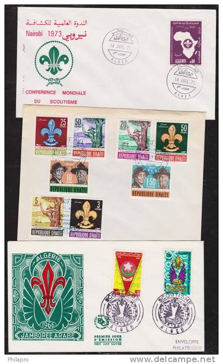 ALGERIE 1966+1973  HAITI 1962   FDC  SCOUTISME  Réf  719 - Other & Unclassified