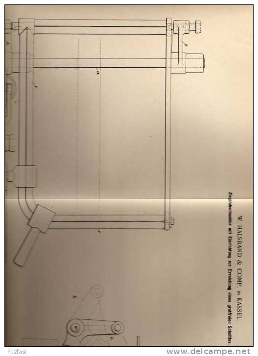 Original Patentschrift - W. Halsband In Kassel, 1896, Ziegelabschneider , Dachdecker , Ziegel !!! - Machines