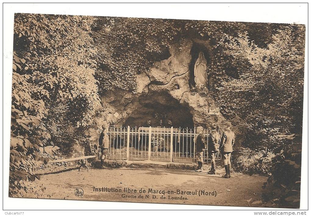 Marcq-en-bareuil (59) : Prière Des élèves Devant La Grotte ND De Lourdes à L'institution Libre En 1930 (animée). - Marcq En Baroeul