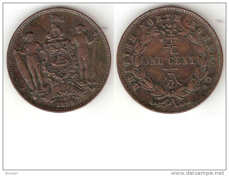 *britisch North Borneo 1 Cent 1885 H  Km 2  Vf+ !! Look !!!!!! - Malaysia