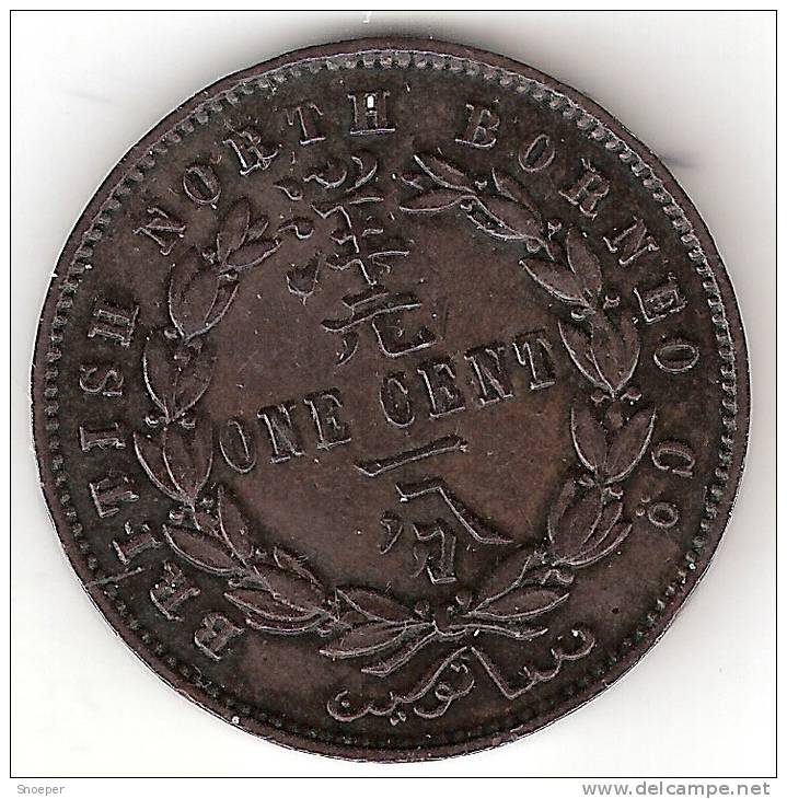 *britisch North Borneo 1 Cent 1887 H  Km 2  Xf !! Look !!!!!! - Maleisië