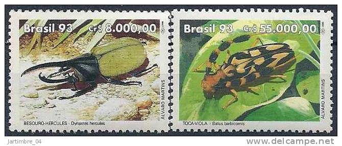 1993 BRESIL 2113-14** Coléoptères - Unused Stamps